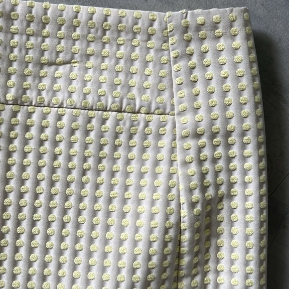 Loft  Mini skirt  Polkadots embroidered in yellow on cream background Lined Sz 4 - Picture 4 of 9